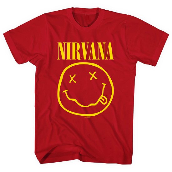 Nirvana Unisex T-Shirt: Yellow Happy Face - Nirvana - Fanituote -  - 5056561058344 - 