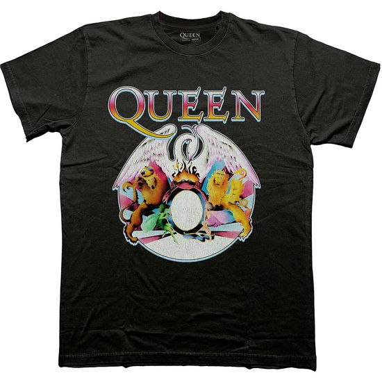 Queen Unisex T-Shirt: Multi Colour Crest - Queen - Merchandise -  - 5056737282344 - September 18, 2024