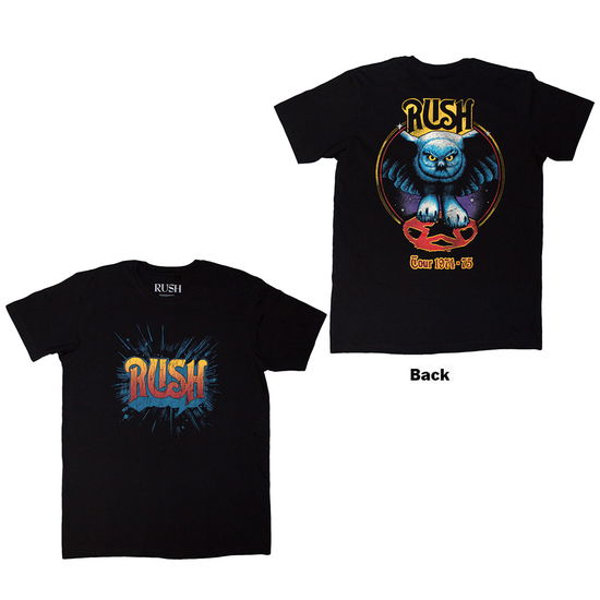 Cover for Rush · Rush Unisex T-Shirt: Tour '74-'75 (Black) (Back Print) (T-shirt) [size S] (2025)