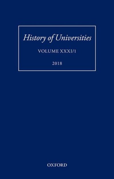 Cover for Mordechai Feingold · History of Universities: Volume XXXI / 1 - History of Universities Series (Gebundenes Buch) (2018)