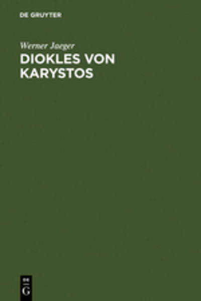 Cover for Jaeger · Diokles von Karystos (Book) [0002-2. Aufl. Unver edition] (1963)