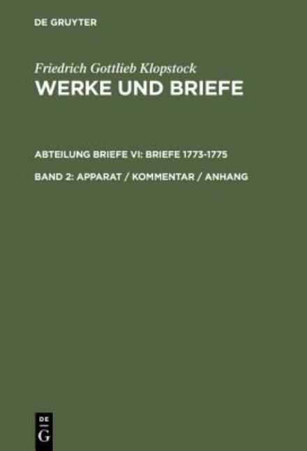 Cover for Klopstock · Werke.Abt.Brie.1773-1775.6 (Book) (2000)