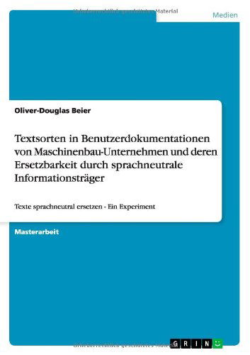 Cover for Beier · Textsorten in Benutzerdokumentati (Book) [German edition] (2011)