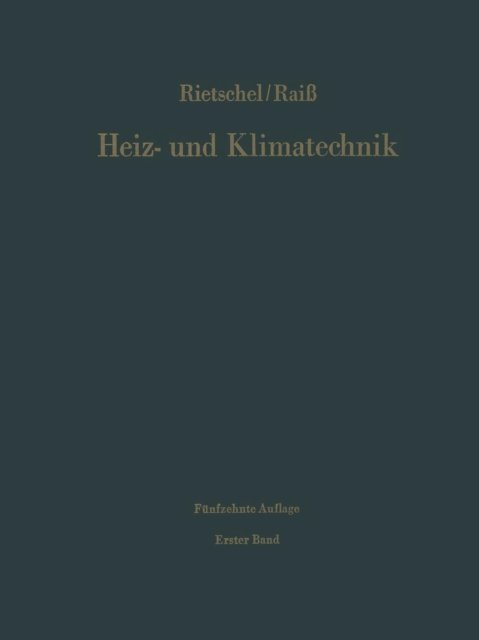 Cover for Hermann Rietschel · Grundlagen Systeme Ausfuhrung (Taschenbuch) [15th 15. Aufl. 1968. Softcover Reprint of the Orig edition] (1968)