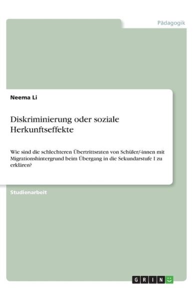 Cover for Li · Diskriminierung oder soziale Herkunf (Bok)