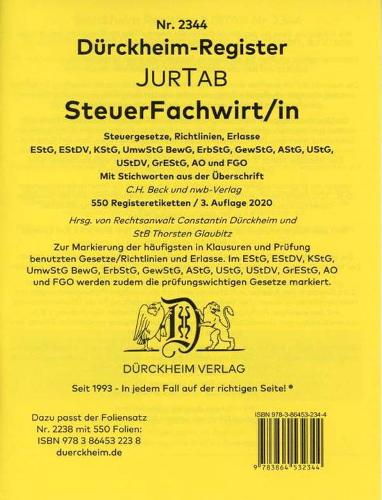 Cover for Glaubitz · SteuerFachwirt/in Griffregiste (Book)