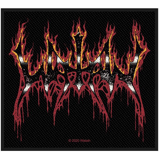 Watain Standard Woven Patch: Flaming Logo - Watain - Merchandise -  - 5056365705345 - 