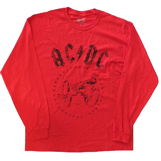 Cover for AC/DC · AC/DC Unisex Long Sleeved T-Shirt: For Those About to Rock (CLOTHES) [size S] [Red - Unisex edition]
