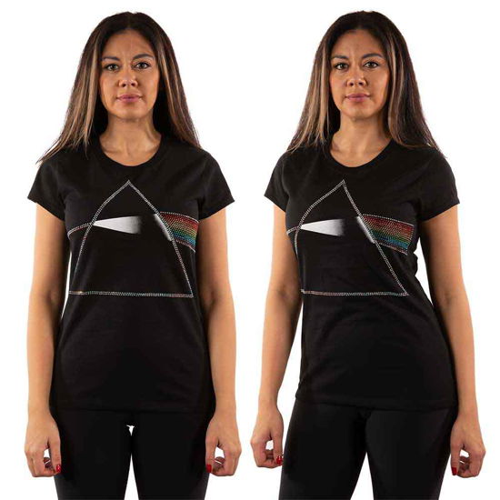 Pink Floyd Ladies T-Shirt: Dark Side of the Moon (Embellished) - Pink Floyd - Marchandise -  - 5056561022345 - 