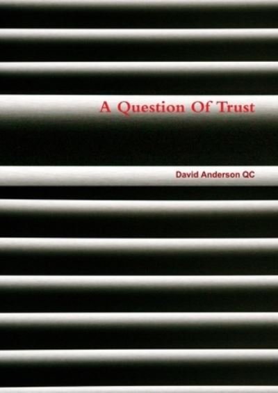 Cover for David Anderson · Question of Trust (Buch) (2015)