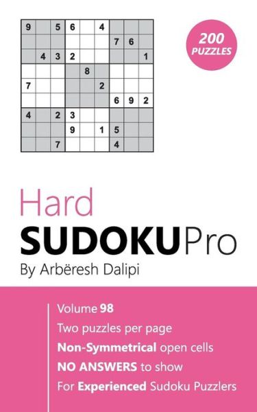 Hard Sudoku Pro - Arberesh Dalipi - Books - Createspace Independent Publishing Platf - 9781976519345 - September 19, 2017