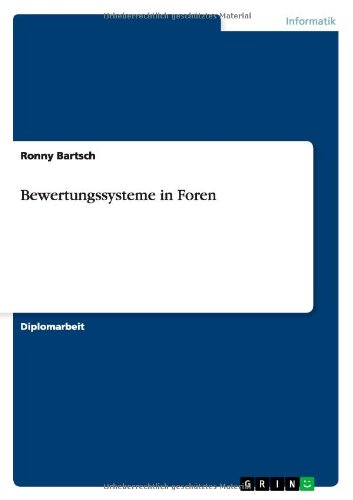 Cover for Bartsch · Bewertungssysteme in Foren (Book) [German edition] (2013)