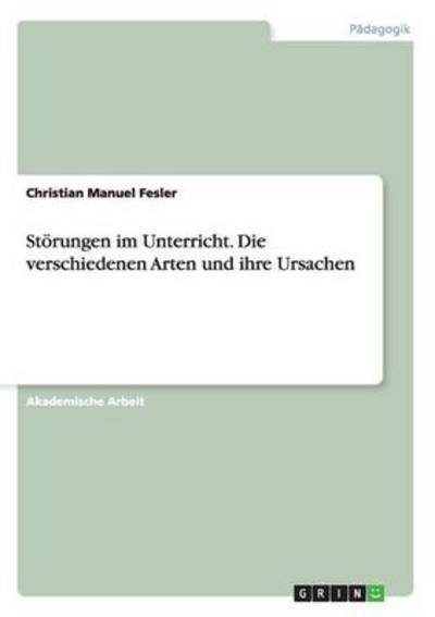 Cover for Fesler · Störungen im Unterricht. Die ver (Bok) (2014)