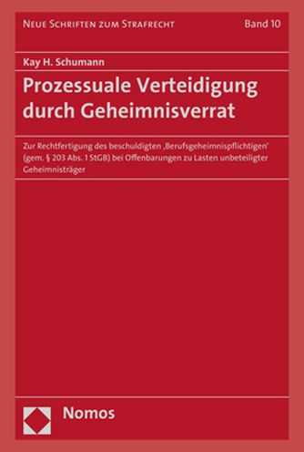 Cover for Schumann · Prozessuale Verteidigung durch (Bog) (2016)