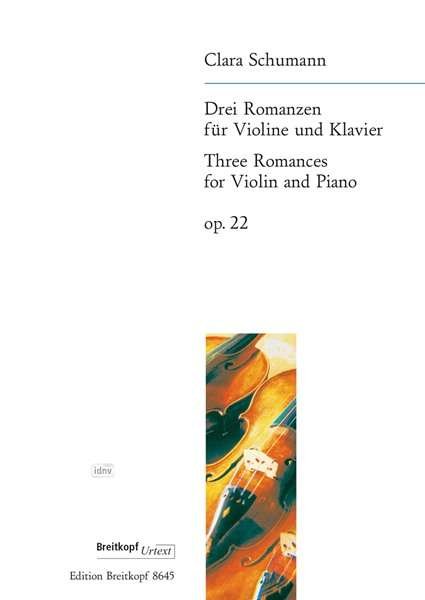 Cover for Clara Schumann · 3 Romances Op22 Breitkopf Urtext Violin (N/A) (2018)