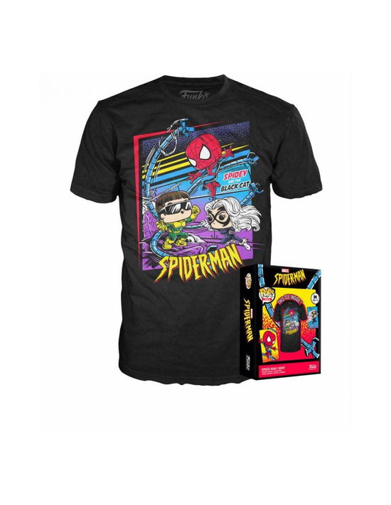 Marvel Boxed Tee T-shirt Spidey Cat Doc Gr - Marvel - Gadżety - Funko - 0889698719346 - 14 grudnia 2022