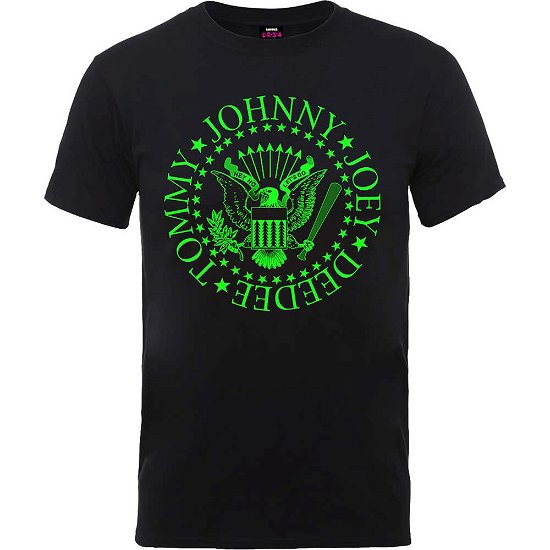 Ramones Unisex T-Shirt: Green Seal - Ramones - Merchandise - Merch Traffic - 5056170623346 - 