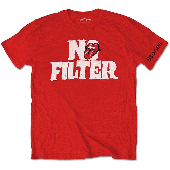 Cover for Rock Off · Rolling Stones (The): No Filter Header Logo Red (T-Shirt Unisex Tg. M) (T-shirt) [size M] [Red - Unisex edition]