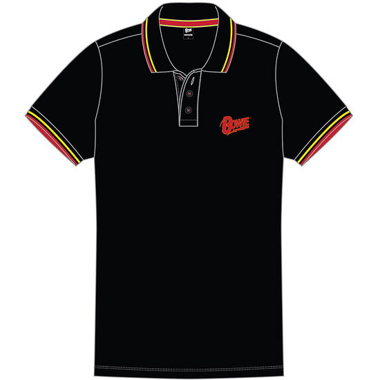 Cover for David Bowie · David Bowie Unisex Polo Shirt: Flash Logo (Klær) [size S] [Black - Unisex edition]