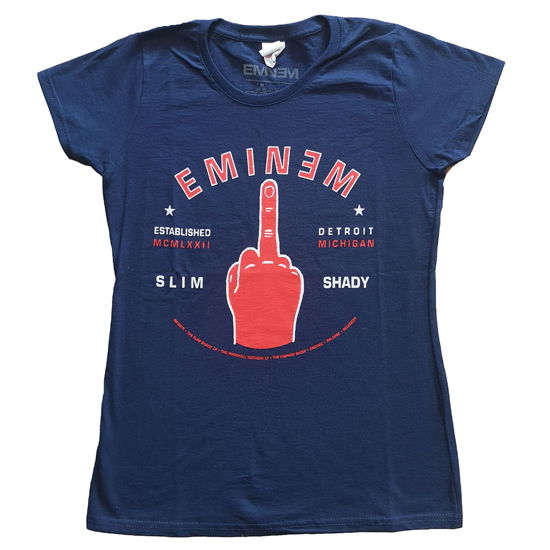 Cover for Eminem · Eminem Ladies T-Shirt: Detroit Finger (T-shirt) [size XS] [Blue - Ladies edition]