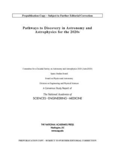 Cover for National Academies of Sciences, Engineering, and Medicine · Pathways to Discovery in Astronomy and Astrophysics for the 2020s (Taschenbuch) (2023)