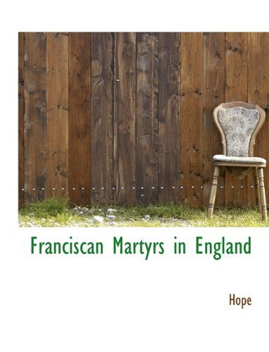 Cover for Hope · Franciscan Martyrs in England (Paperback Book) (2010)