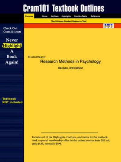 Cover for 3rd Edition Heiman · Studyguide for Research Methods in Psychology by Heiman (Paperback Bog) (2006)
