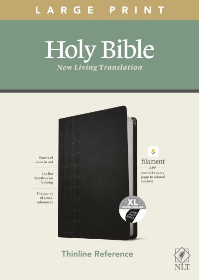 NLT Large Print Thinline Reference Bible, Filament Enabled Edition (Red Letter, LeatherLike, Black, Indexed) - Tyndale - Bøger - Tyndale House Publishers - 9781496445346 - 8. september 2020