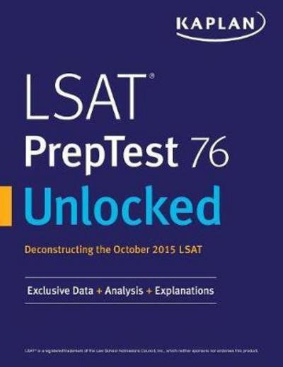 Cover for Kaplan Test Prep · LSAT PrepTest 76 Unlocked (Taschenbuch) (2017)