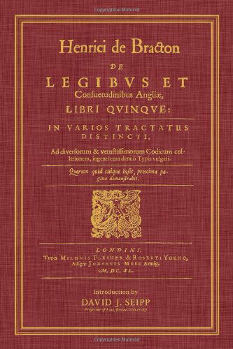 Cover for Henry de Bracton · De Legibus et Consuetudinibus Angliae, Libri Quinque (Hardcover Book) [Latin, Reprint of Second edition] (2013)