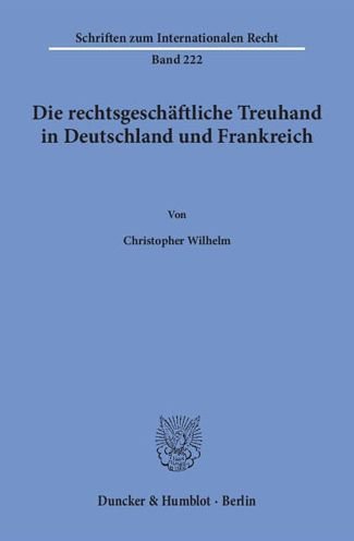 Cover for Wilhelm · Die rechtsgeschäftliche Treuhan (Bog)