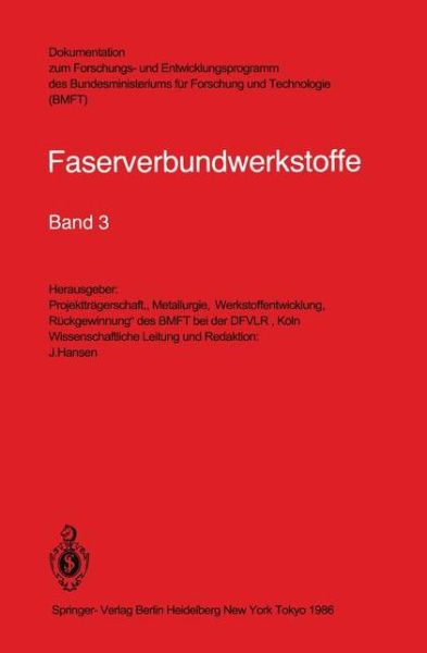 Cover for J Hansen · Faserverbundwerkstoffe - Faserverbundwerkstoffe (Paperback Book) (1986)