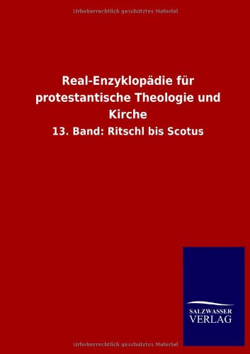 Cover for Ohne Autor · Real-enzyklopadie Fur Protestantische Theologie Und Kirche (Paperback Book) [German edition] (2013)