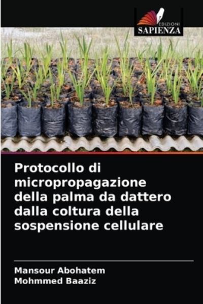 Cover for Mansour Abohatem · Protocollo di micropropagazione della palma da dattero dalla coltura della sospensione cellulare (Paperback Book) (2021)