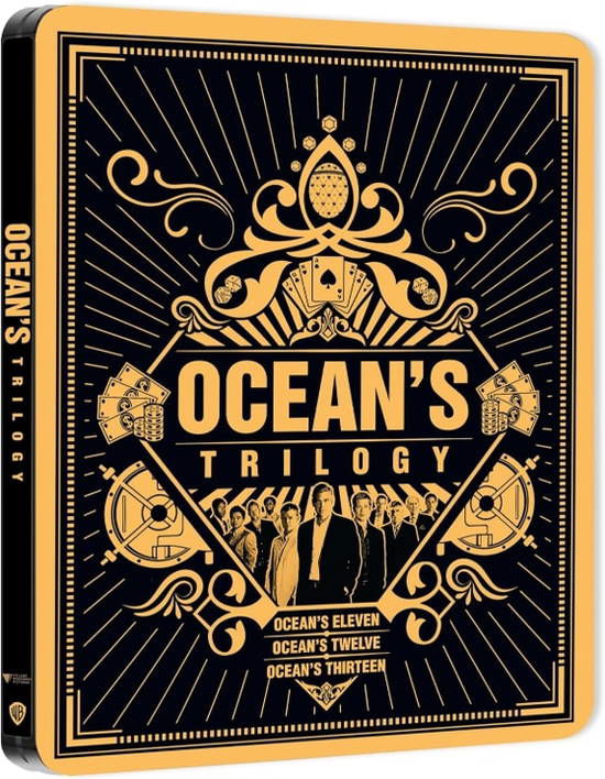 Cover for Ocean's Trilogy · Oceans Eleven / Oceans Twelve / Oceans Thirteen Limited Edition Steelbook (4K Ultra HD) (2024)