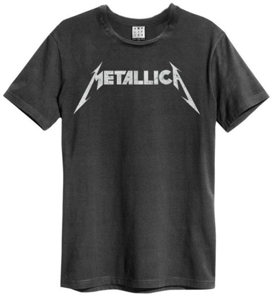 Metallica Logo Amplified Vintage Charcoal Medium T Shirt - Metallica - Produtos - AMPLIFIED - 5054488307347 - 1 de julho de 2020