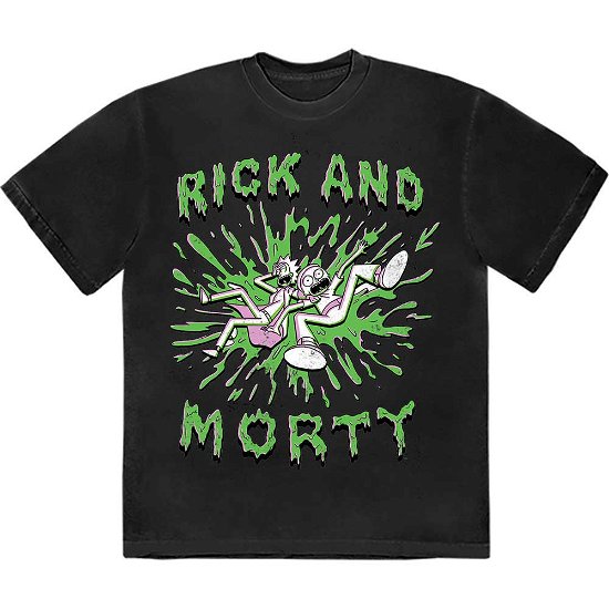 Cartoon Network Unisex T-Shirt: Rick & Morty - Green Splat - Rick & Morty - Merchandise -  - 5056737249347 - 