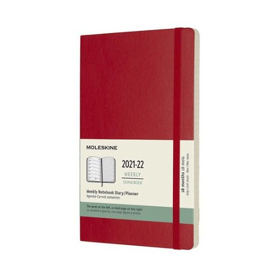 Moleskine 2022 18-Month Weekly Large Softcover Notebook: Scarlet Red - Moleskine - Books - MOLESKINE - 8056420856347 - March 18, 2021