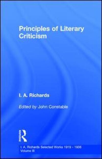Cover for John Constable · Principles of Literary Criticism V3 (Hardcover Book) (2001)