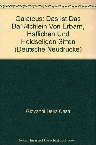 Cover for Giovanni Della Casa · Della Casa:Galateus (Bog) (1984)