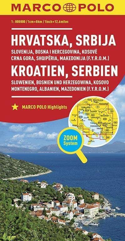 Cover for Marco Polo · Croatia and Serbia Marco Polo Map: Includes Slovenia, Bosnia and Hercegovina, Kosovo, Montenegro, Albania and North Macedonia (Kort) (2022)