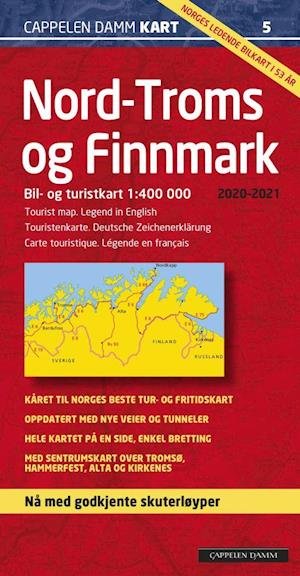 Cover for Cappelen Damm · CK: Nord-Troms og Finnmark 2020-2021 : bil- og turistkart = tourist map = Touristenkarte = carte touristique (Hardcover Book) (2020)