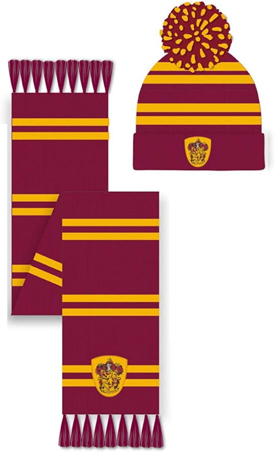 Harry Potter Gryffindor Hat & Scarf Set Winter Accessory, Red, One Size - Harry Potter - Merchandise -  - 5055910349348 - October 15, 2019