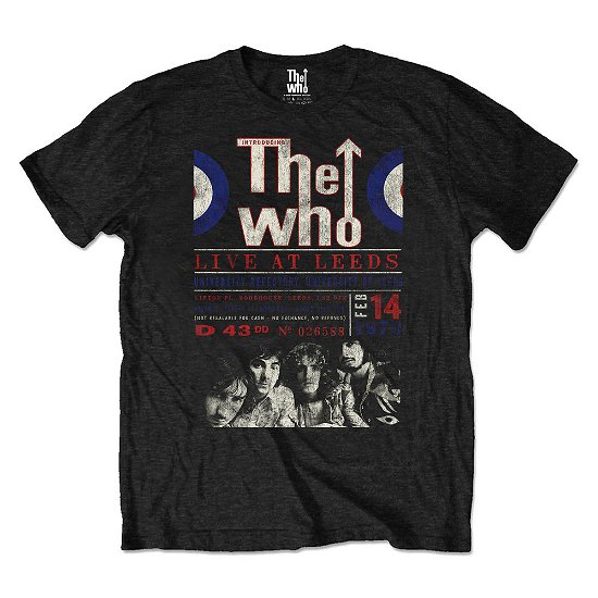 Cover for The Who · The Who Unisex T-Shirt: Live At Leeds '70 (Eco-Friendly) (T-shirt) [size S] [Black - Unisex edition]