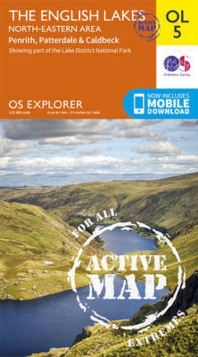Cover for Ordnance Survey · Lakes NE - OS Explorer Active Map (Landkart) [August 2016 edition] (2016)