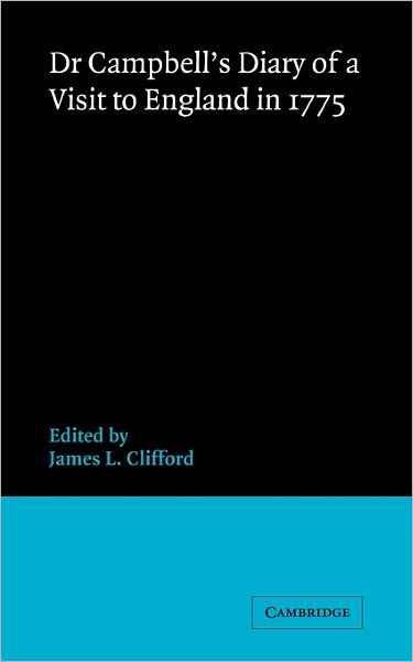 Cover for Thomas Campbell · Dr Campbell's Diary of a Visit to England in 1775 (Paperback Book) (2011)