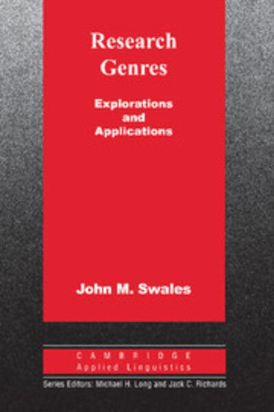 Cover for Swales, John M. (University of Michigan, Ann Arbor) · Research Genres: Explorations and Applications - Cambridge Applied Linguistics (Taschenbuch) (2004)