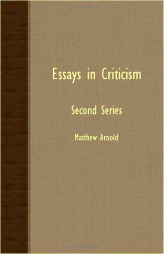 Cover for Matthew Arnold · Essays in Criticism - Second Series (Taschenbuch) (2007)