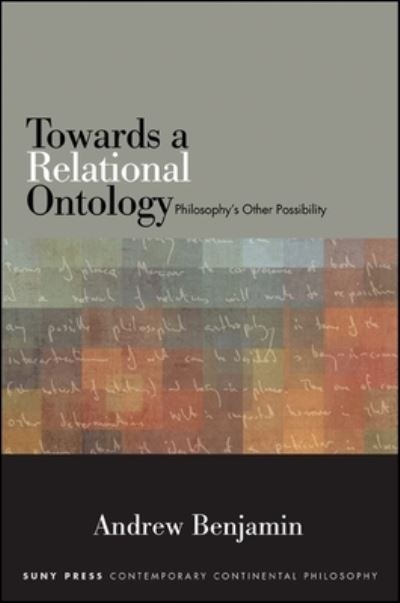 Cover for Andrew Benjamin · Towards a Relational Ontology (Paperback Book) (2016)