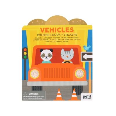 Vehicles Coloring Book + Stickers - Petit Collage - Böcker - Chronicle Books - 9781797229348 - 8 februari 2024